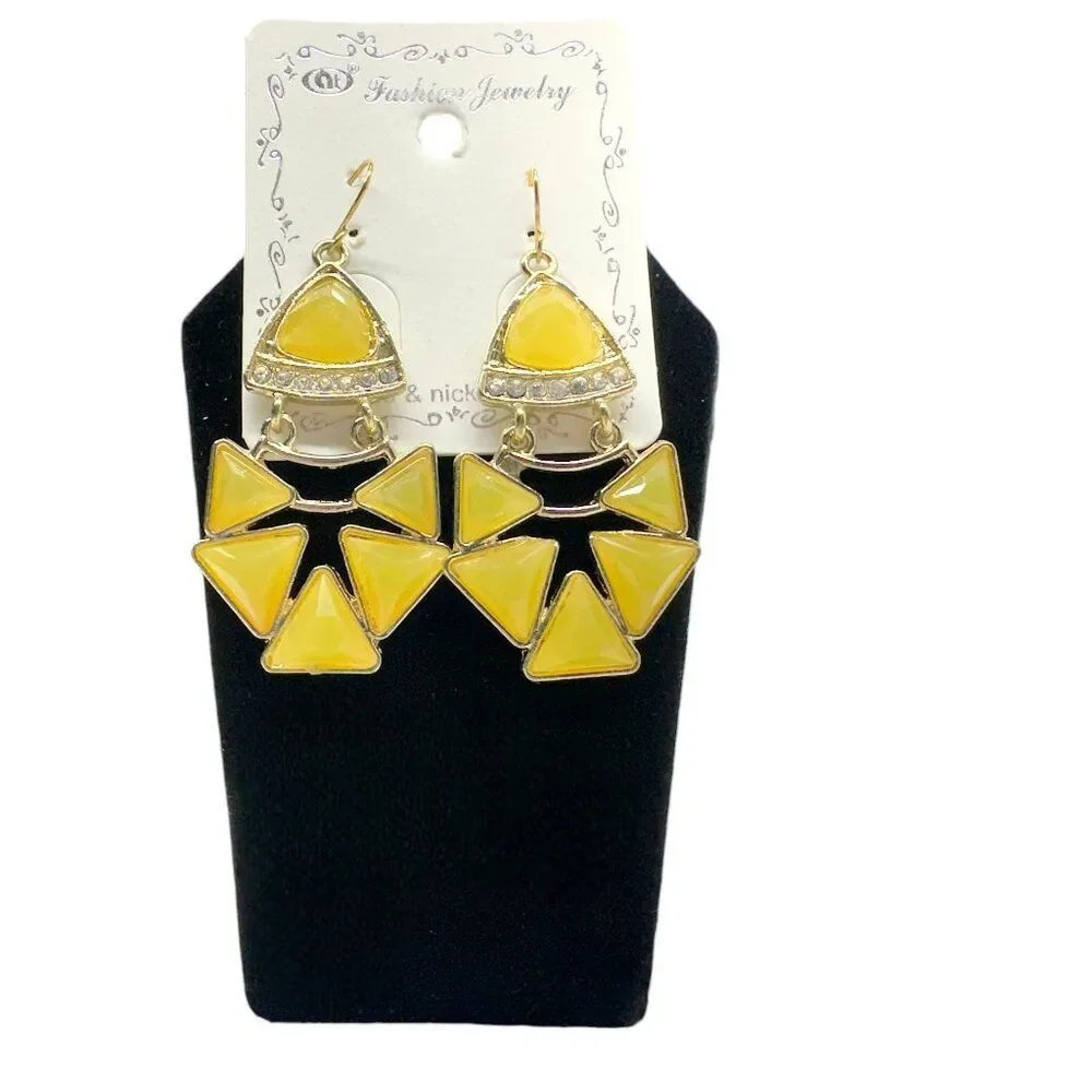 Yellow Beaded Dangles - Picture 2 of 4